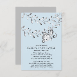 Invitación Monkey Baby Shower Book for Baby Card
