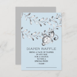 Invitación Monkey Baby Shower Diaper Raffle Ticket