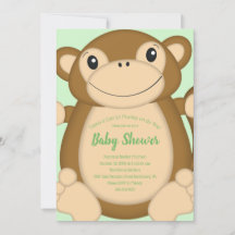 Monkey Baby Shower Green