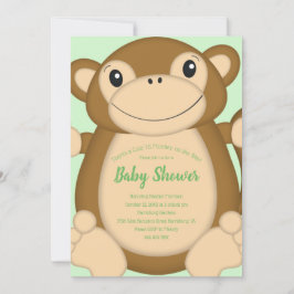 Invitación Monkey Baby Shower Green