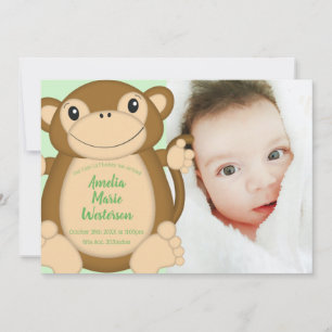 Invitación Monkey Baby Shower Jungle