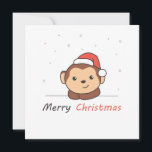 Invitación Monkey Christmas Snow Winter Animals Monkeys<br><div class="desc">The monkey at Christmas with a Santa hat. Funny animals with gifts and snow for the holidays. A sweet Christmas greeting. Monkeys are cute animals and perfect for Christmas.</div>