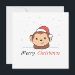 Invitación Monkey Christmas Snow Winter Animals Monkeys<br><div class="desc">The monkey at Christmas with a Santa hat. Funny animals with gifts and snow for the holidays. A sweet Christmas greeting. Monkeys are cute animals and perfect for Christmas.</div>