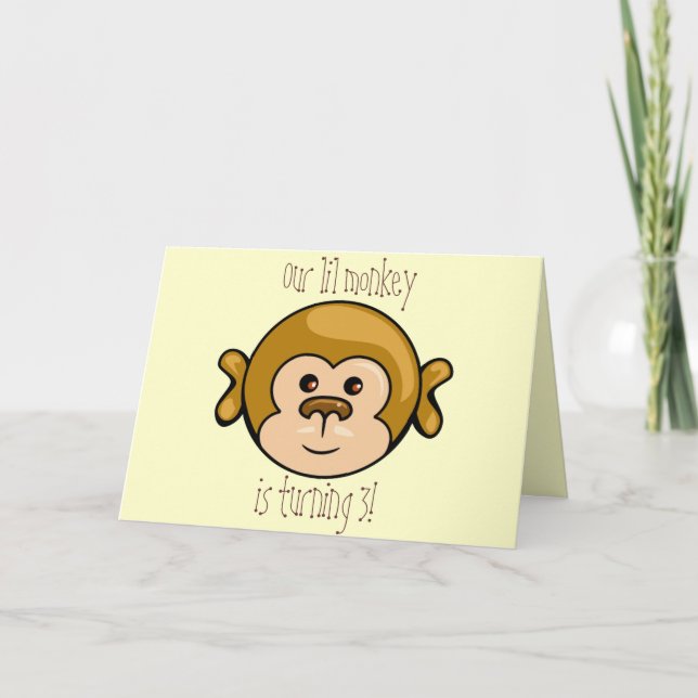Invitación monkey la cara, nuestro mono del lil que la fiesta (Anverso)