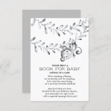 Monkey Neutral Baby Shower Book for Baby Card