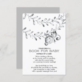 Invitación Monkey Neutral Baby Shower Book for Baby Card