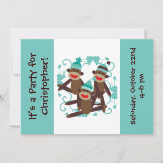 Invitación Mono de acoplamiento de niño personalizado 5x7 inv