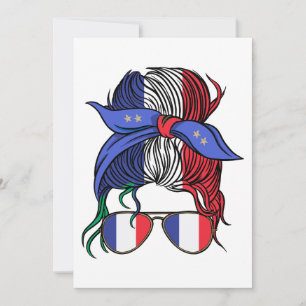 Invitación Mono desordenado de Francia con bandera francesa
