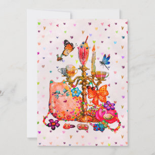 Invitación Mono Pastel Adorable