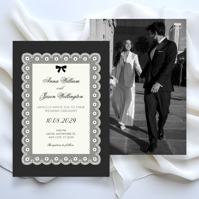 Invitación Monochrome minimalist elegant wedding  (Subido por el creador)