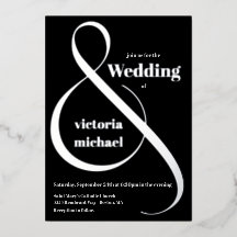 Invitación Monocromática Moderna a Ampersores y Re