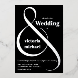 Invitación Monocromática Moderna a Ampersores y Re