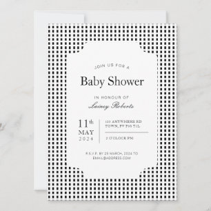Invitación Monocromo Blanco Blanco Rectángulo blanco trenzado