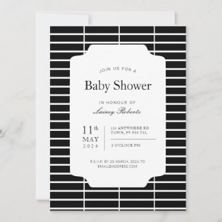 Invitación Monocromo Blanco Blanco Rectángulo blanco trenzado