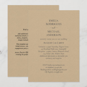 Invitación Monocromo moderno todo en un Boda de presupuesto