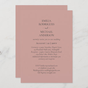 Invitación Monocromo moderno todo en un Boda de presupuesto
