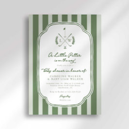 Invitación Monogram Little Putter on Way Golf Baby Shower