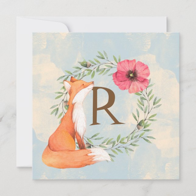 Invitación MONOGRAM Woodland Fox (Anverso)