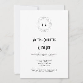 Invitación Monograma Atemporal Círculo Minimalista Recepción