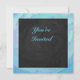 Invitación Monograma azul glaciar