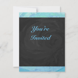 Invitación Monograma azul glaciar
