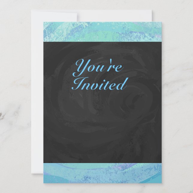 Invitación Monograma azul glaciar (Anverso)