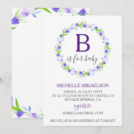 Invitación Monograma B para Baby Shower
