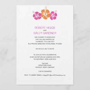 Invitación Monograma Boda de flores de Hibiscus