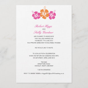Invitación Monograma Boda de flores de Hibiscus