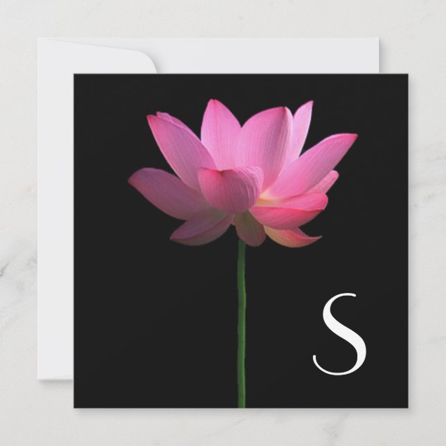 Invitación Monograma; Boda de la flor de Lotus (Anverso)