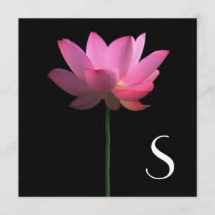 Invitación Monograma; Boda de la flor de Lotus