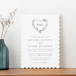 Invitación Monograma Boda de Monograma de Corazón de Montaña 