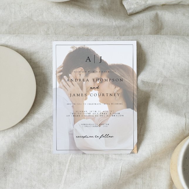 Invitación Monograma Boda de superposición de fotografías en  (Subido por el creador)