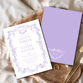 Invitación Monograma Boda púrpura de Lilac ventilado victoria