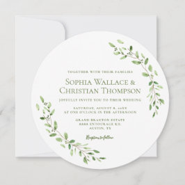 Invitación Monograma Boda unico de color de agua verde