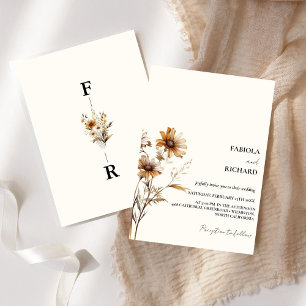 Invitación Monograma caprichoso Boda de Marfil