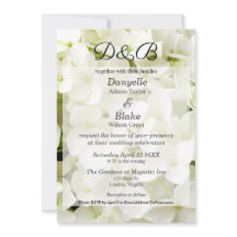 Monograma clásico elegante de hidrangea blanca