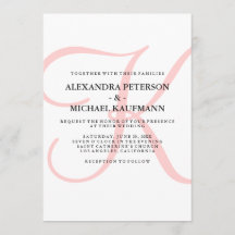 Monograma clásico vertical moderno en Boda rosa