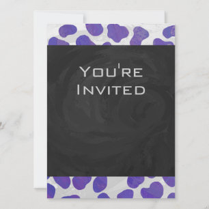 Invitación Monograma Dalmatia Impresión púrpura y blanca