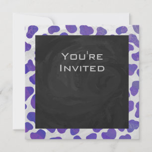 Invitación Monograma Dalmatia Impresión púrpura y blanca