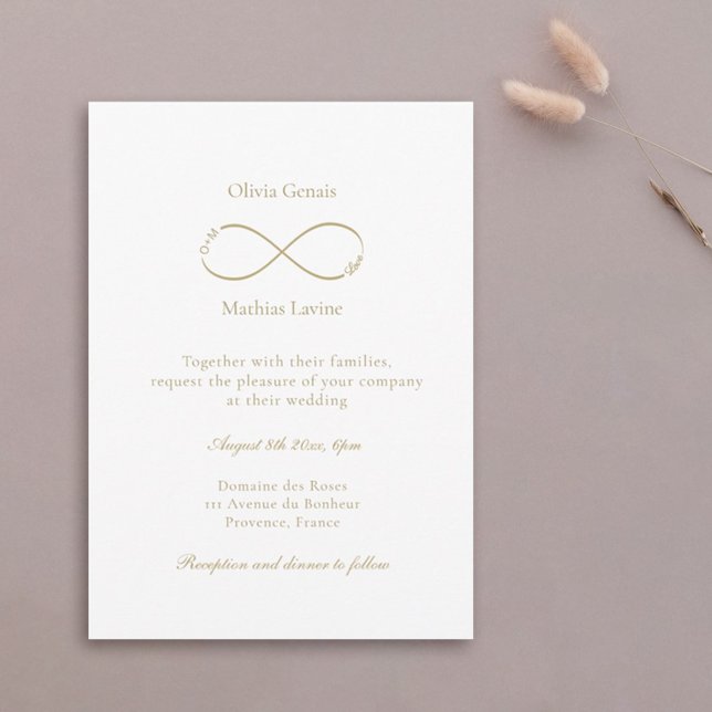 Invitación Monograma de amor infinito Boda blanco elegante (Subido por el creador)