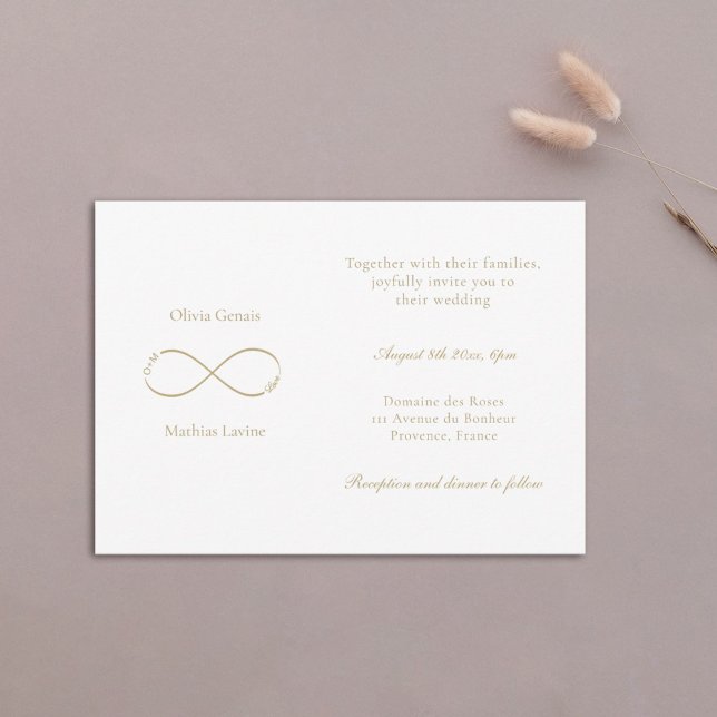 Invitación Monograma de amor infinito Boda Rubor blanco elega (Subido por el creador)