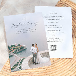 Invitación Monograma de Boda | Código QR Todo en Uno Foto