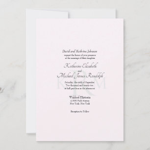 Invitación Monograma de Boda Formal Padres de la Novia Rosa I