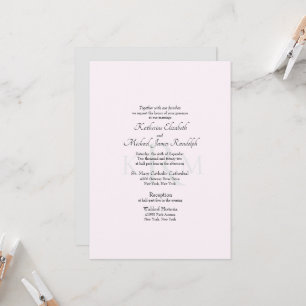 Invitación Monograma de Boda Formal Sin Padres Enumerados Ros