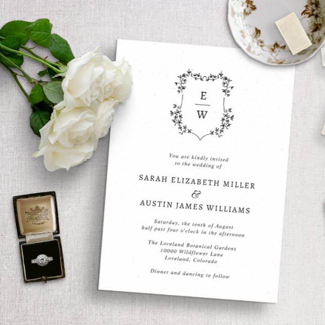 Invitación Monograma de Boda Simple y Elegante (Subido por el creador)