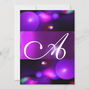 Invitación MONOGRAMA DE BURBUJA CUÁNTICA  morado