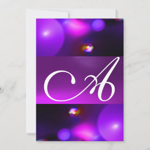 Invitación MONOGRAMA DE BURBUJA CUÁNTICA  morado