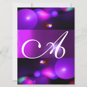 Invitación MONOGRAMA DE BURBUJA CUÁNTICA morado