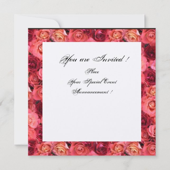 Invitación MONOGRAMA DE CAMPO ROSA,Champagne blanco rosado y  (Anverso)
